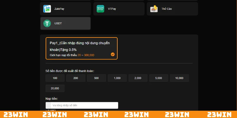 USDT hiện đang là phương thức gửi tiền phổ biến